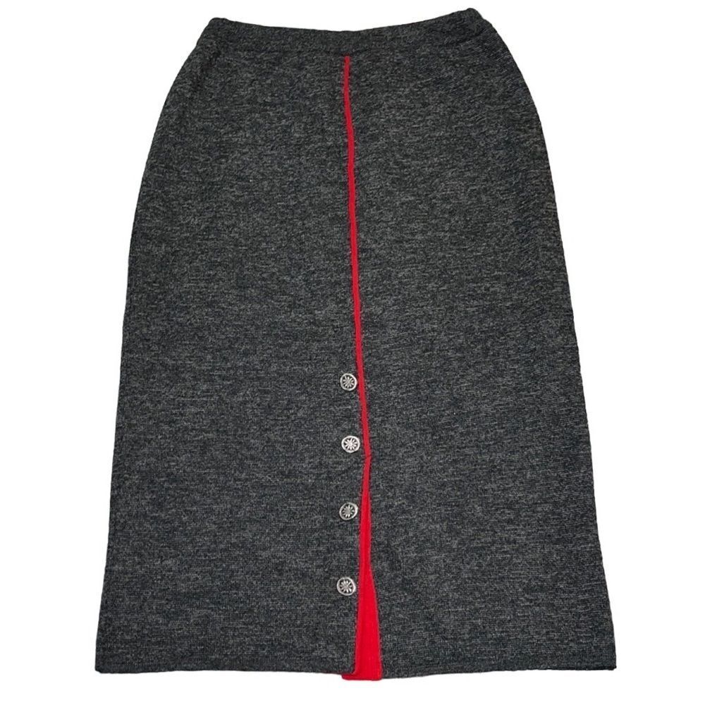 Creation Camilla Wool Blend Pull-On Button Detailed Skirt
